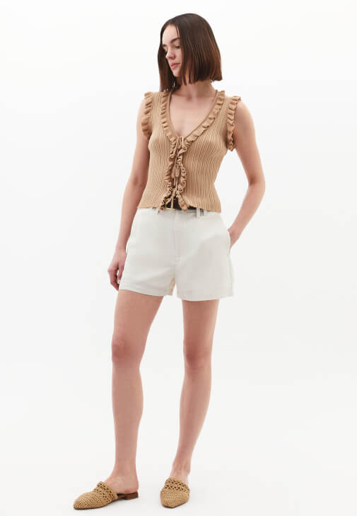  Keten Karışımlı Mini Şort ( TENCEL™ )