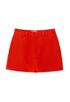 Women Orange Linen-Blend High-Waisted Shorts (Tencel)