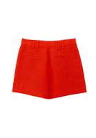 Women Orange Linen-Blend High-Waisted Shorts (Tencel)