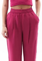 Bayan Pembe Keten Karışımlı Straight-Fit Pantolon ( TENCEL™ )