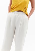 Bayan Bej Keten Karışımlı Yüksek Bel Pantolon ( TENCEL™ )