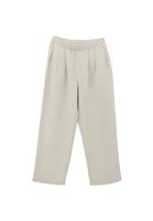 Bayan Bej Keten Karışımlı Yüksek Bel Pantolon ( TENCEL™ )