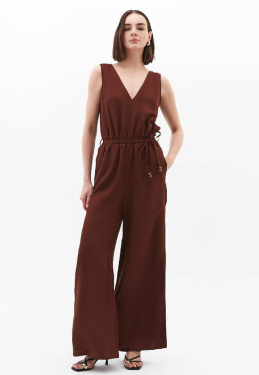  Keten Karışımlı Kemerli Tulum ( TENCEL™ )