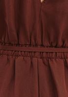 Bayan Kahverengi Keten Karışımlı Kemerli Tulum ( TENCEL™ )