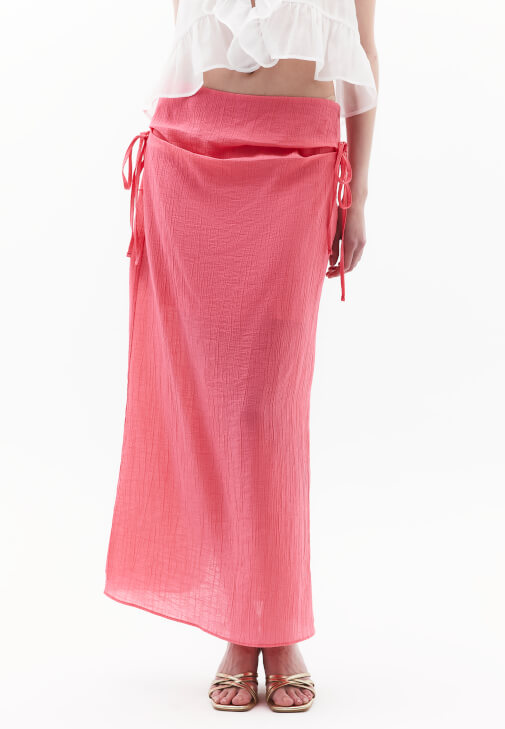 Orta Bel Etek ve Tencel Bluz Kombini