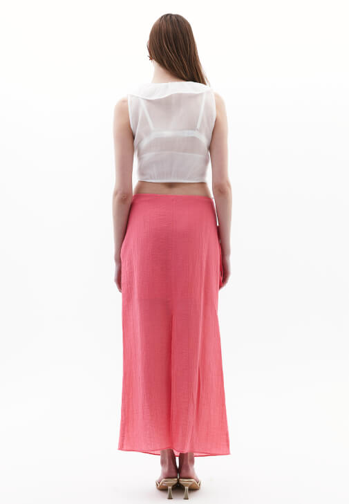 Orta Bel Etek ve Tencel Bluz Kombini