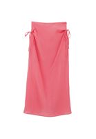 Bayan Pembe Orta Bel Kurdele Detaylı Uzun Etek ( TENCEL™ )