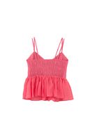Bayan Pembe V Yaka Fırfırlı Bluz ( TENCEL™ )