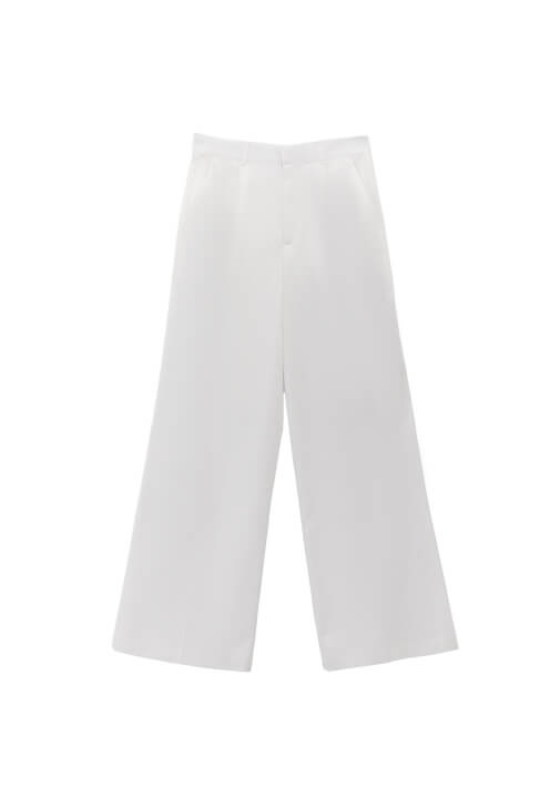 Wide-Leg Pantolon ve Çıtçıtlı Atlet Kombini