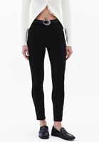 Bayan Siyah Skinny-Fit Pantolon ( TENCEL™ )