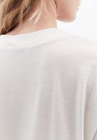 Bayan Krem V Yaka Oversize Tişört ( TENCEL™ )