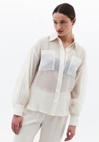 Bayan Krem Balon Kollu Gömlek ( TENCEL™ )