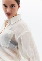 Bayan Krem Balon Kollu Gömlek ( TENCEL™ )
