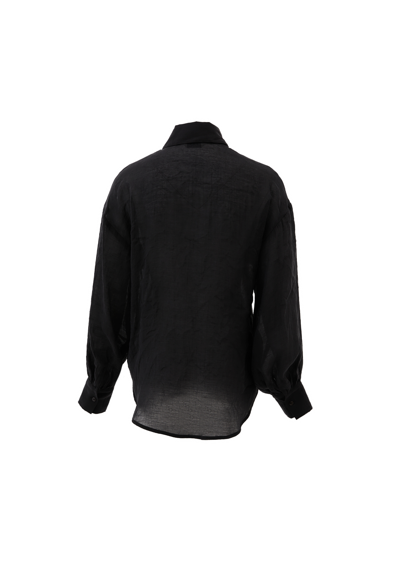 Siyah Balon Kollu Gömlek ( TENCEL™ )