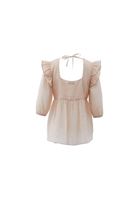 Bayan Bej Fırfır Detaylı Bluz ( TENCEL™ )