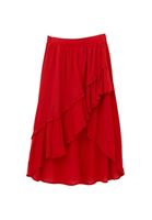 Bayan Kırmızı Asimetrik Kesim Etek ( TENCEL™ )