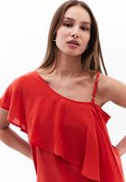 Bayan Kırmızı Volanlı Bluz ( TENCEL™ )