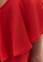 Bayan Kırmızı Volanlı Bluz ( TENCEL™ )