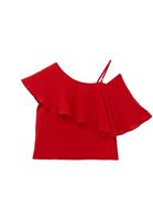 Bayan Kırmızı Volanlı Bluz ( TENCEL™ )