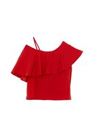 Bayan Kırmızı Volanlı Bluz ( TENCEL™ )