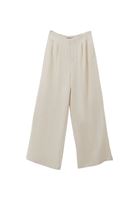 Bayan Krem Ultra Yüksek Bel Wide-Leg Pantolon ( TENCEL™ )