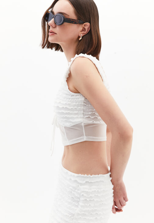 Bağlamalı Bluz ve Etek Kombini