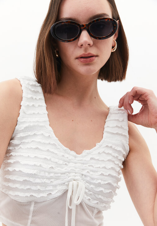 Bağlamalı Bluz ve Etek Kombini