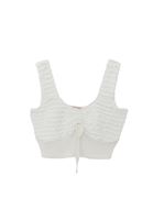 Bayan Beyaz Bağlamalı Crop Bluz