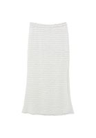 Bayan Beyaz Yüksek Bel Yırtmaçlı Uzun Etek