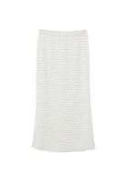 Bayan Beyaz Yüksek Bel Yırtmaçlı Uzun Etek