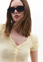 V Yaka Bluz ve Uzun Etek Kombini