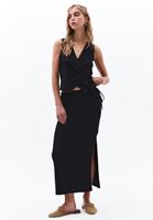 Bayan Siyah Bağlama Detaylı Yelek