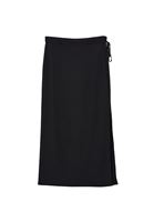 Bayan Siyah Yüksek Bel Yırtmaçlı Uzun Etek