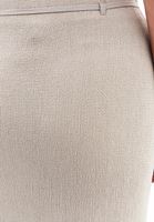 Bayan Bej Yüksek Bel Yırtmaçlı Uzun Etek