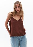 Bayan Kahverengi Boncuk Detaylı Bluz