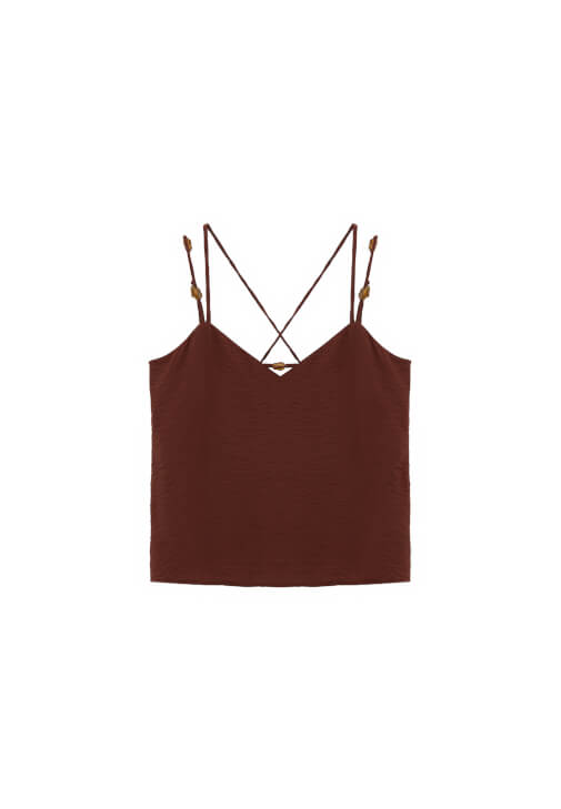 Askılı Bluz ve Denim Pantolon Kombini