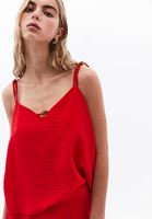 Bayan Kırmızı Boncuk Detaylı Bluz