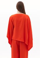 Asimetrik Yaka Bluz ve Tencel Pantolon Kombini