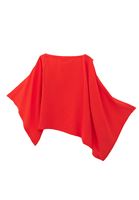 Bayan Turuncu Asimetrik Yaka Bluz 