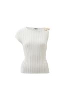 Bot Yaka Triko Bluz ve Wide-Leg Pantolon Kombini