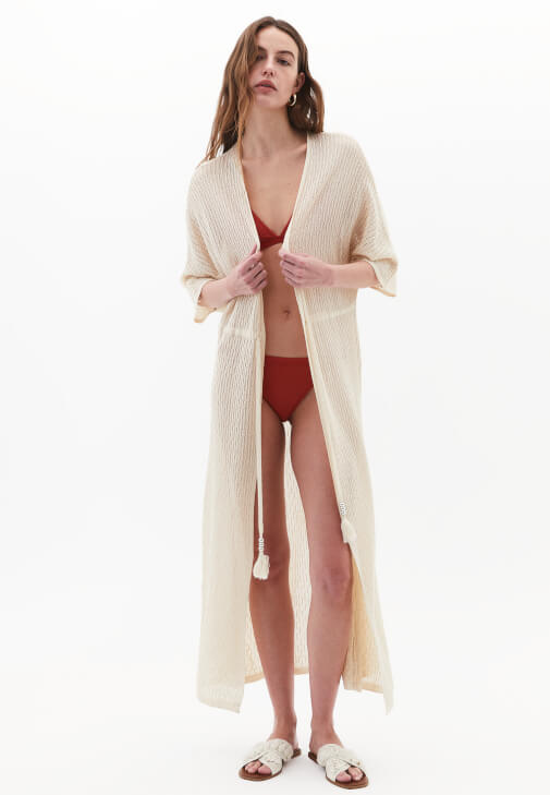 Ajurlu Kimono ve Bikini Kombini