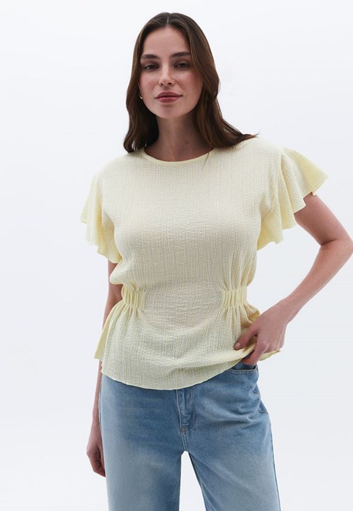  Büzgü Detaylı Bluz