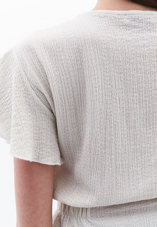 Büzgülü Bluz Denim Pantolon Kombini