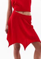Bayan Kırmızı Yüksek Bel Mini Etek