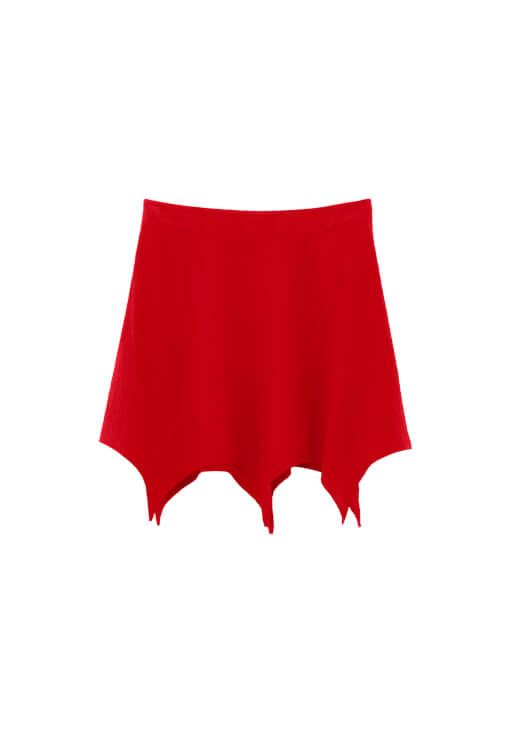 Asimetrik Etek ve Askılı Bluz Kombini