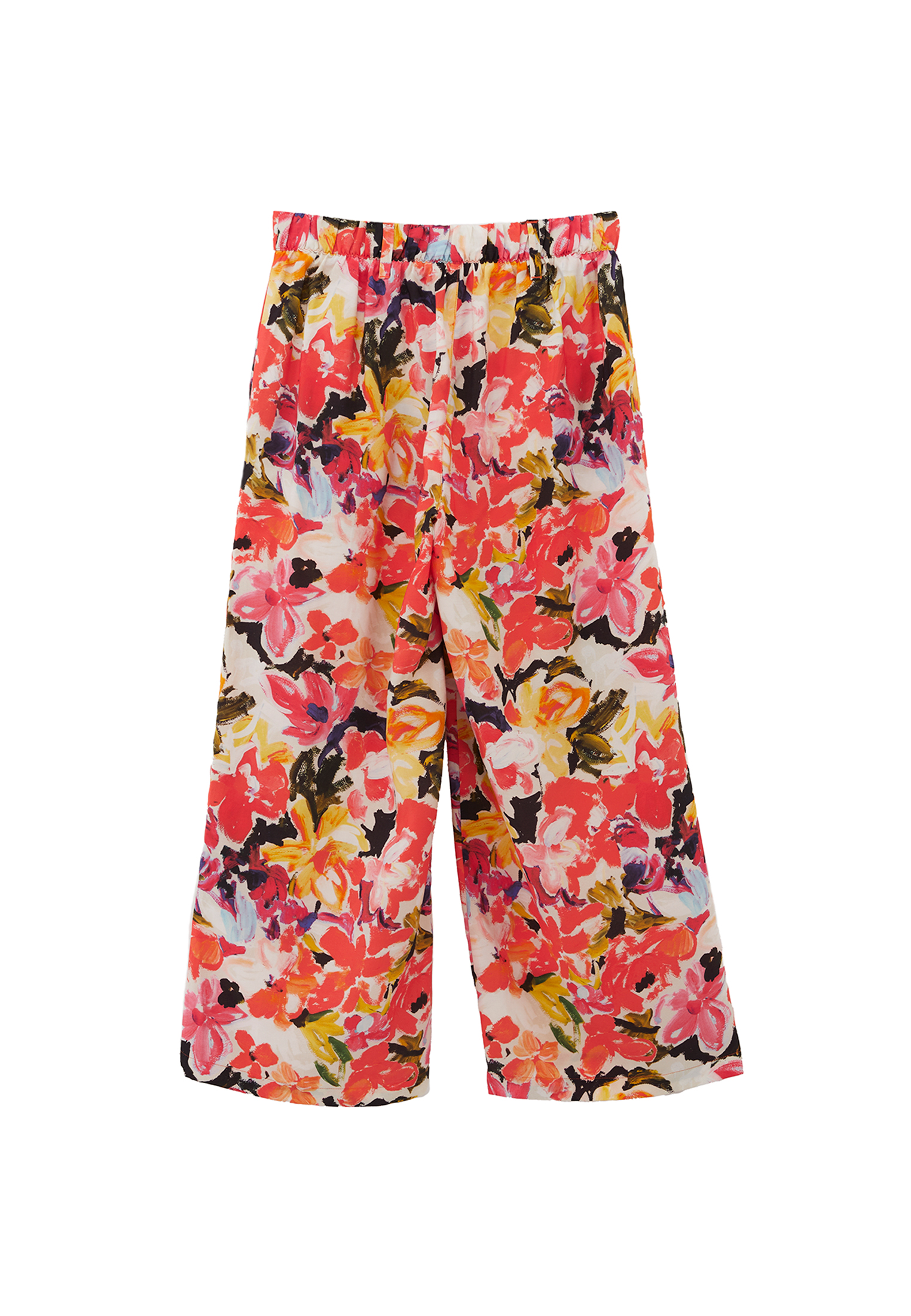 Çok Renkli Yüksek Bel Culotte Pantolon