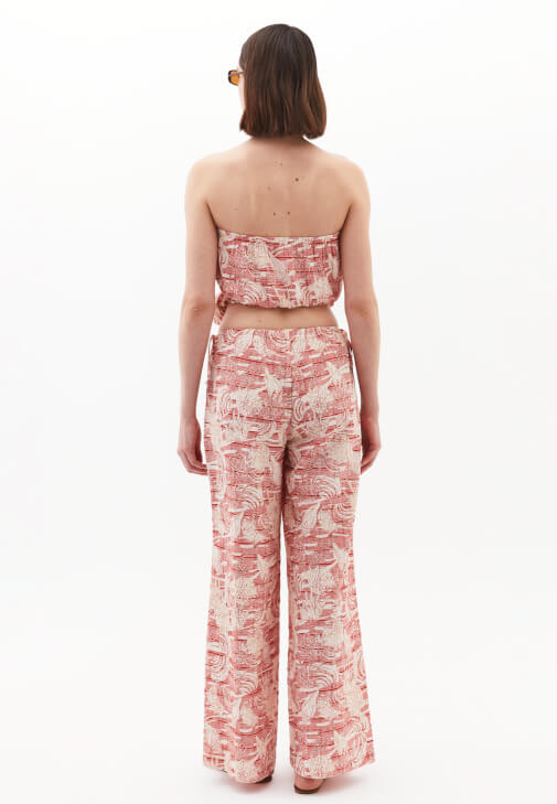 Pantolon ve Straplez Bluz Kombini