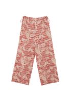 Bayan Çok Renkli Keten Karışımlı Wide-Leg Pantolon