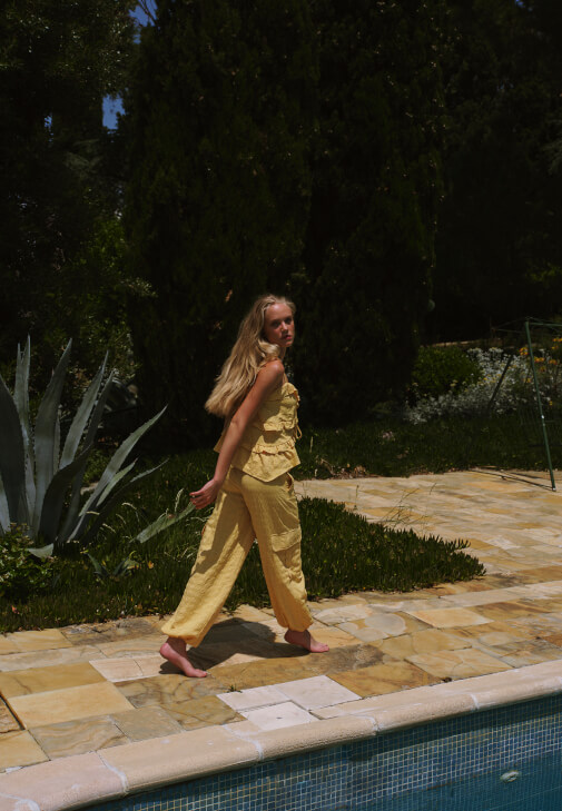  Keten Karışımlı Kargo Pantolon