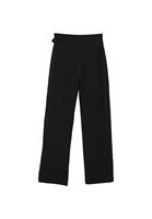 Bayan Siyah Tokalı Straight-Fit Pantolon
